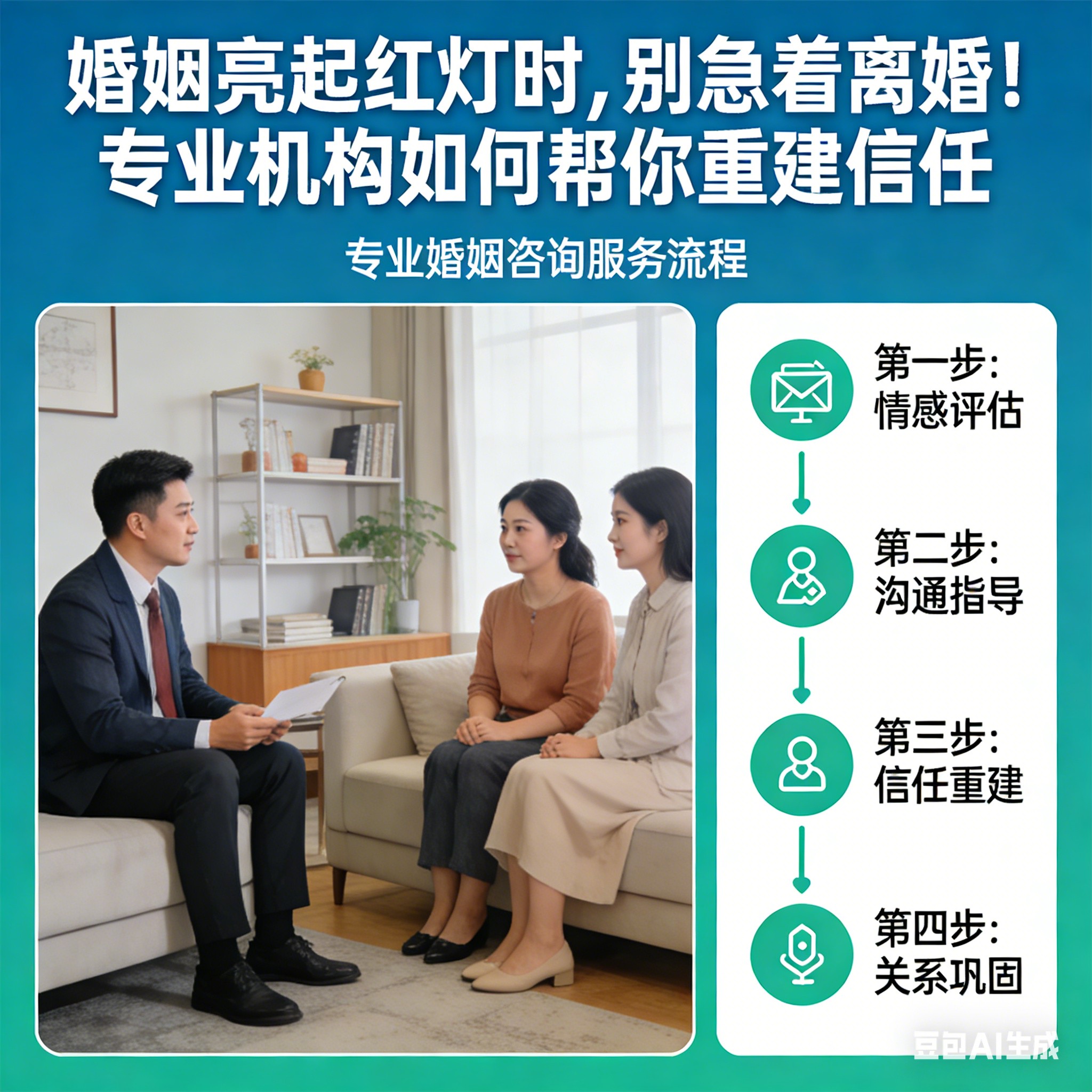 婚姻出现危机不要急着离婚，专业机构协助重建亲密关系信任