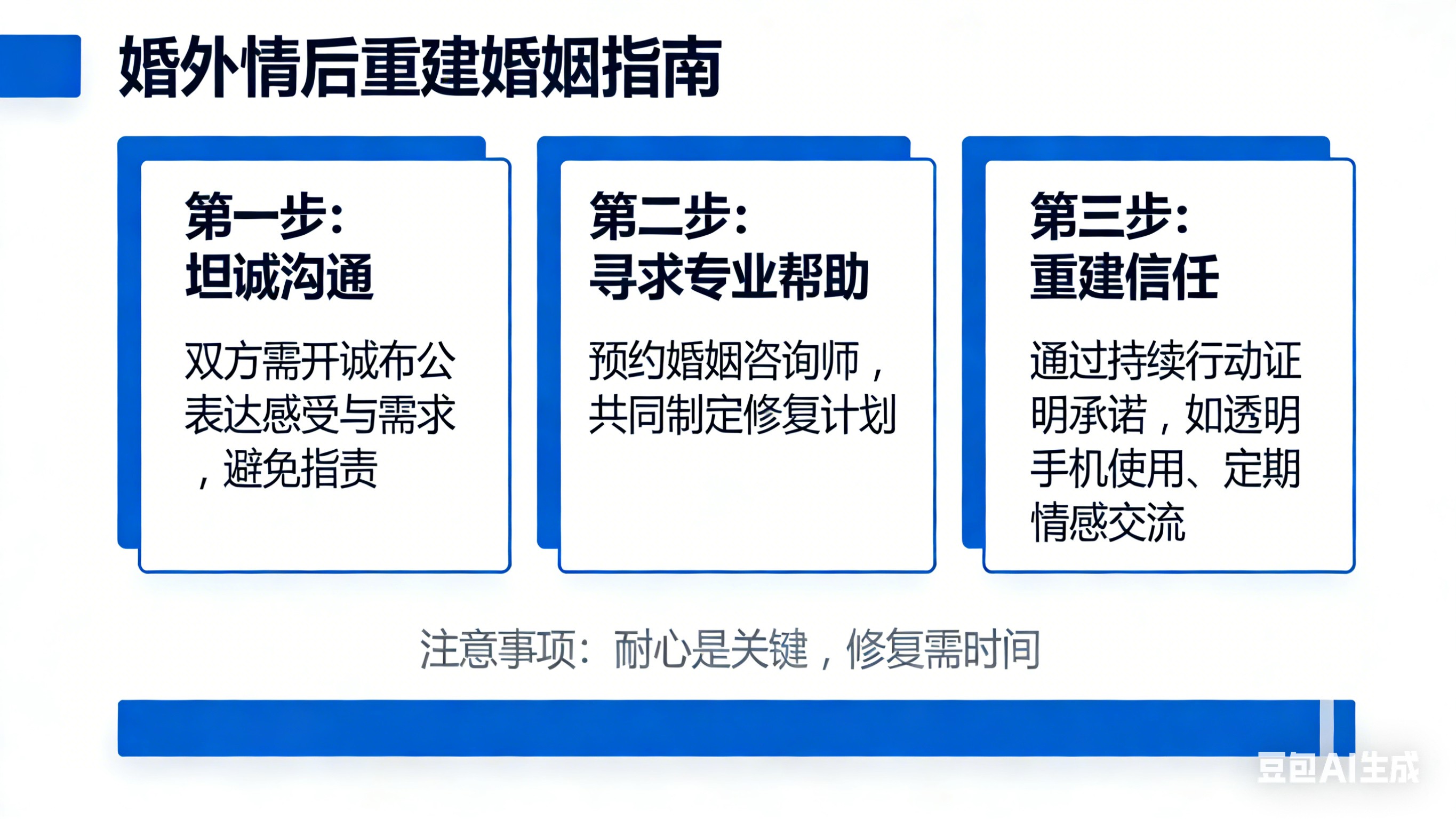 一对夫妇在婚外情危机后，通过沟通和行动重建信任的温馨场景，象征婚姻修复的希望与坚韧。