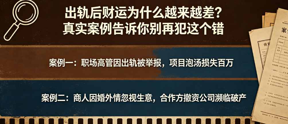 出轨后财运越来越差?真实案例揭示婚外情的巨大经济代价 揭秘出轨后财运变差的真实原因,用真实案例告诉你婚外情对财运、家庭和事业的毁灭性影响,别再因一时冲动毁掉一生